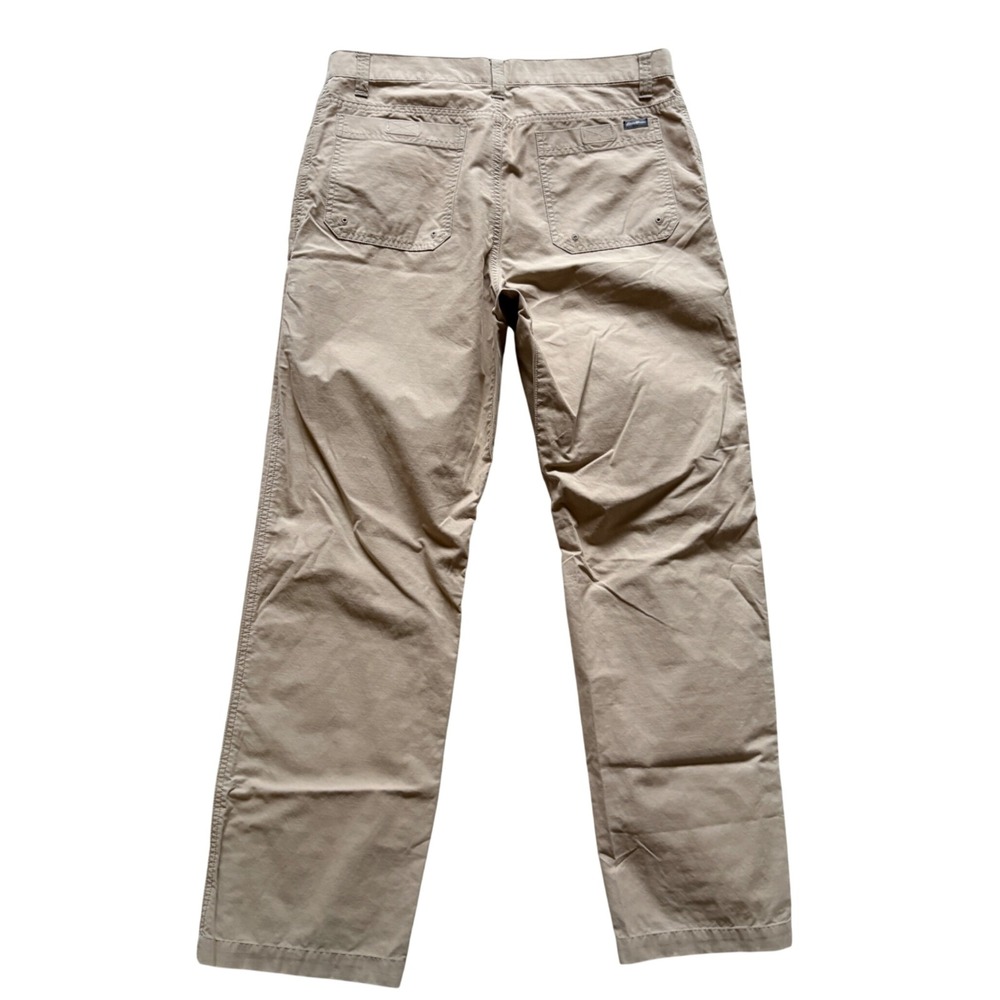 Eddie Bauer Travex Mens 34x32 Tan Khaki Herringbone Cotton Nylon Travel Pants